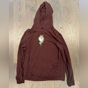 Allsaints Vintage Pullover Hoodie Burgundy
